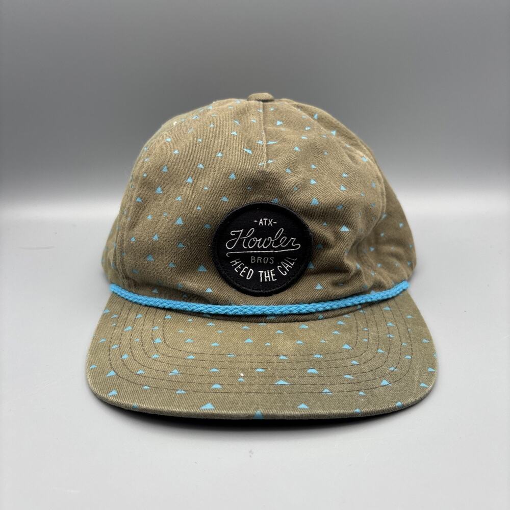 Howler Brothers Men's Adjustable SnapBack Green Hat AOP Geometric
